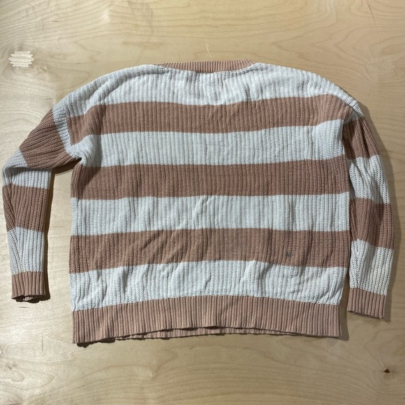 Torrid Tan and White Striped Crewneck Sweater Size 00 (PF) - Picture 8 of 11